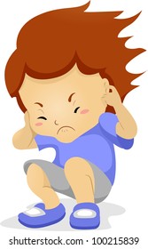 Illustration of a Kid Covering His Ears