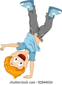 Illustration Of A Kid Doing A Cartwheel