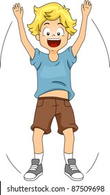 Illustration Of A Kid Doing Jumping Jacks