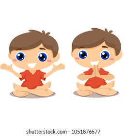 Illustration of a Kid doing yoga