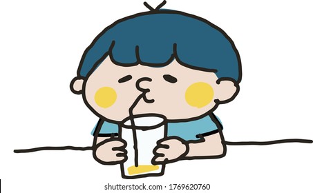 Illustration Kid Drinking Juice Stock Vector (Royalty Free) 1769620760 ...