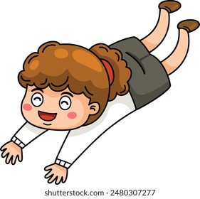 Illustration of kid girl laying vector