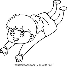 Illustration of kid girl laying vector