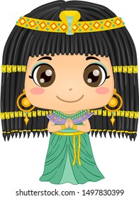 Illustration Of A Kid Girl Wearing Cleopatra Costume