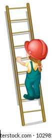 illustration of a kid going up a ladder