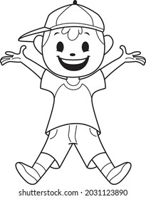 Illustration of kid having fun and jump