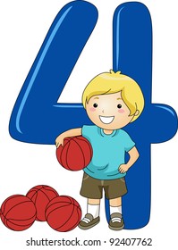 Illustration of a Kid Holding a Ball