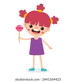 Illustration Of Kid With Lollipop