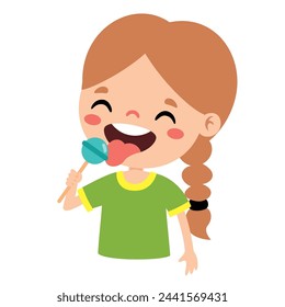 Illustration Of Kid With Lollipop