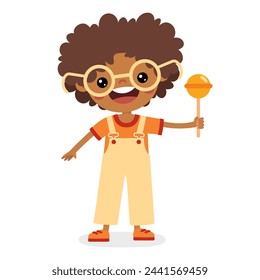 Illustration Of Kid With Lollipop