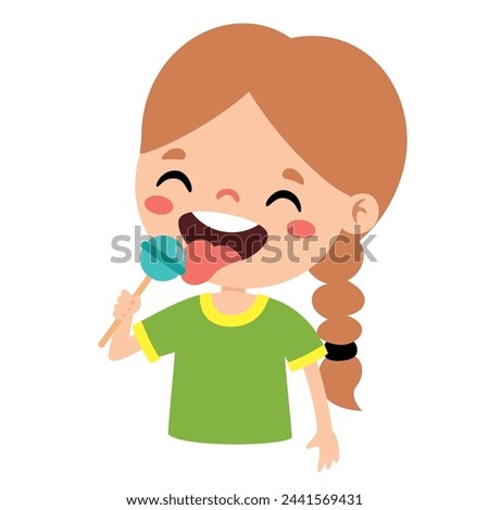Illustration Of Kid With Lollipop