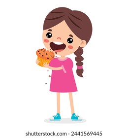 Illustration Of Kid With Muffin