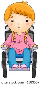 Illustration of a Kid on a Wheelchair