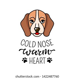Illustration for kid with paw and dog. Cute design with lettering inspiration quote. Baby background element for clothes, room birthday decor, t-shirt print, kids wear fashion, baby shower invitation