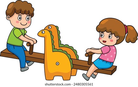 Illustration of  kid playing outside vector