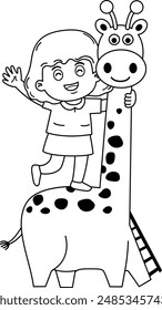 Illustration of  kid playing outside vector