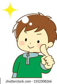 Illustration of a Kid Pointing Strongly
