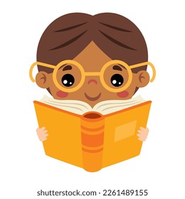 Illustration Of Kid Reading Book