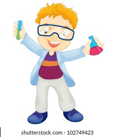 Illustration of a kid scientist