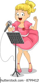 Illustration of a Kid Singing