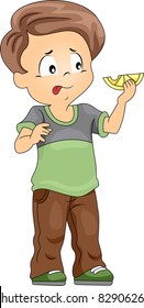 Illustration of a Kid That Has Just Tasted a Sour Food