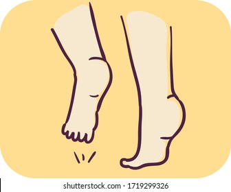 Illustration of a Kid Walking in Tip Toes