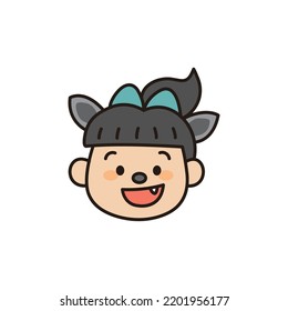 Illustration of Kid in wolf man　costume for Halloween
