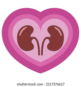 illustration of kidney care or love your kidney.