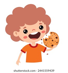 Illustration Of Kids With Biscuit