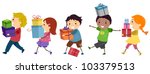 Illustration of Kids Carrying Gifts