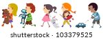 Illustration of Kids Carrying Toys