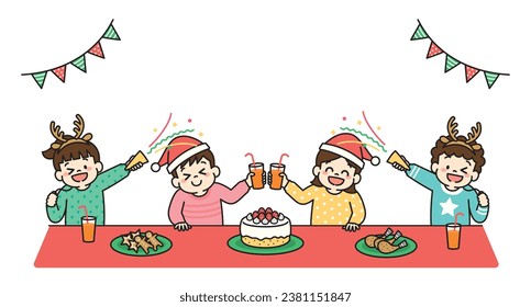 Illustration of Kids Christmas party