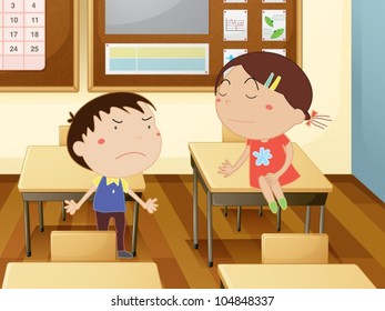 Illustration of kids in a classroom