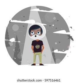 Illustration of kids dream of astronauts to fly into space.