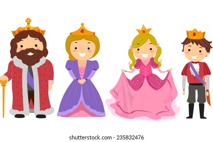 Illustration Of Kids Dressed Like Members Of The Royal Family