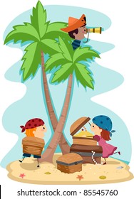 Illustration of Kids Dressed Up as Pirates