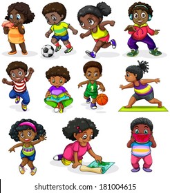 Illustration of kids engaging in different activities