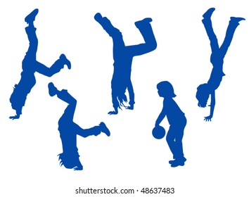 Illustration of kids exercising