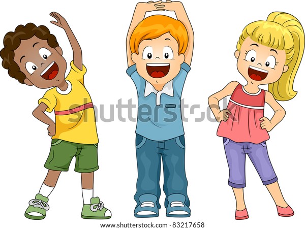 illustration-kids-exercising-stock-vector-royalty-free-83217658