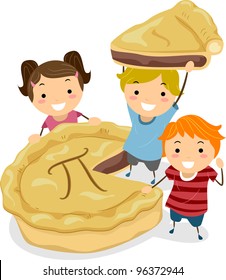 Illustration of Kids Gathered Around a Pie