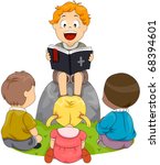 Illustration of Kids Having a Bible Study