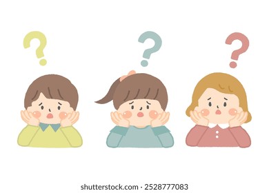 Illustration of kids having doubts.