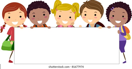 Kids Holding Banner Images, Stock Photos & Vectors | Shutterstock