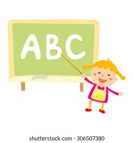 Illustration of Kids Holding Giant Letters abc
