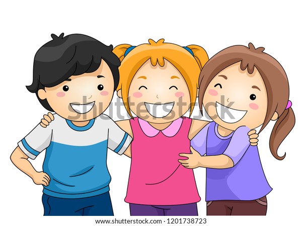 Illustration Kids Hugging Each Other Best Stock Vector (Royalty Free ...