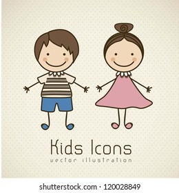 Illustration of kids icons, kids groups, vector illustration