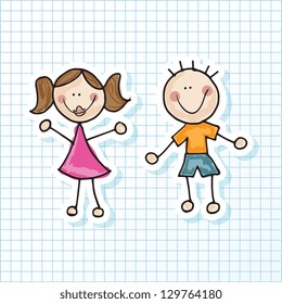 Illustration of kids icons, kids groups, vector illustration