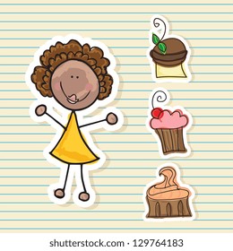 Illustration of kids icons, kids groups, vector illustration