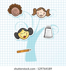 Illustration of kids icons, kids groups, vector illustration