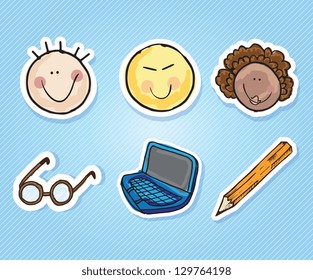 Illustration of kids icons, kids groups, vector illustration